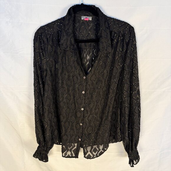 Vince Camuto Black Embellished Blouse - Picture 1 of 2